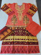 Pakistani stitched  lawn Embroidered Salwar kameez ready to ship