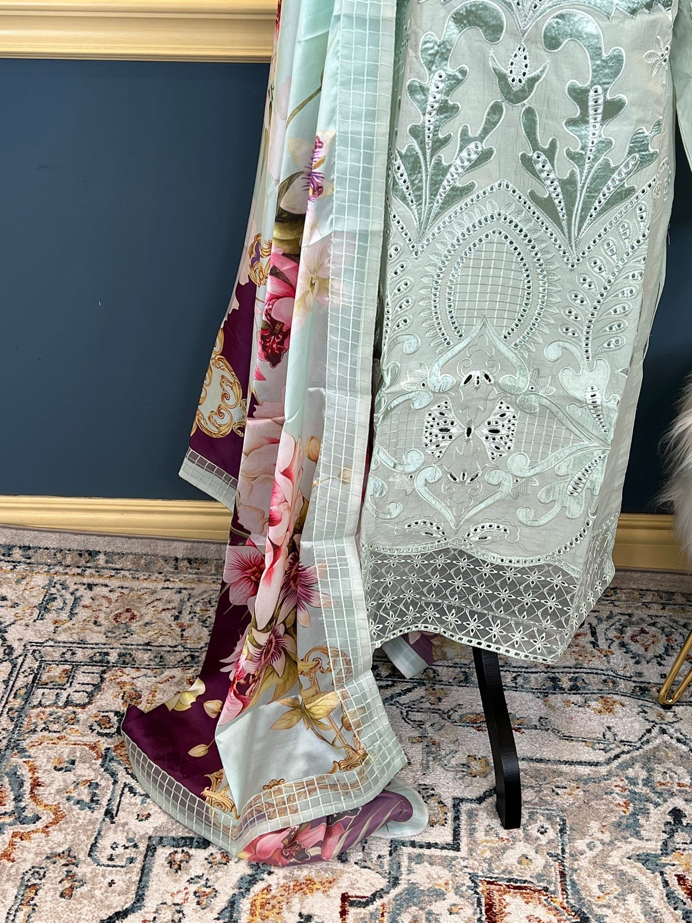 Pakistani Stitched Luxury Embroidered lawn Salwar kameez ready to ship