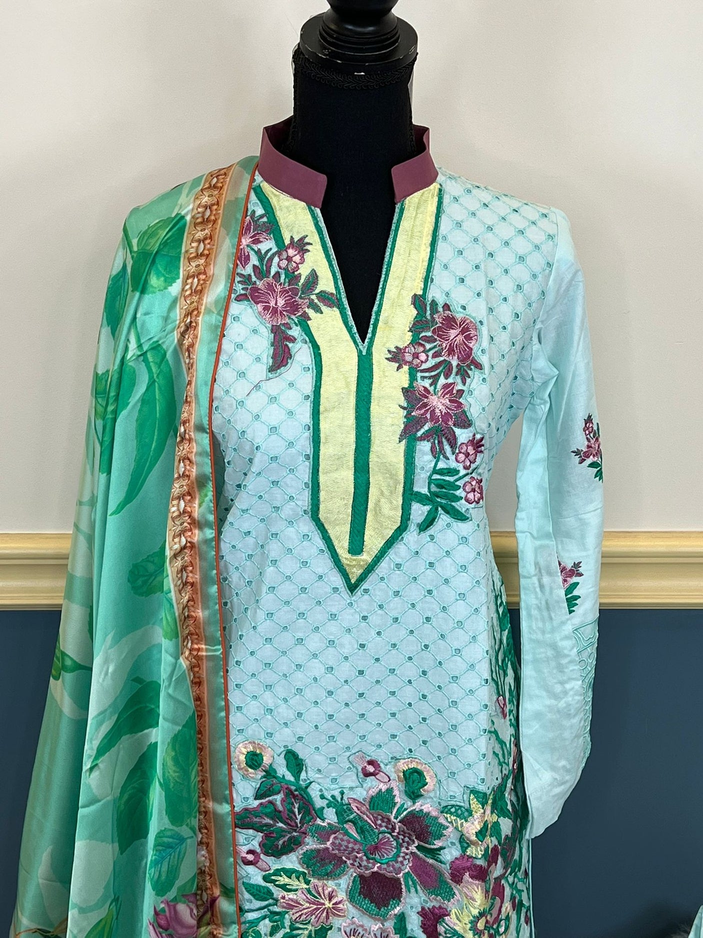 Pakistani Stitched Embroidery Lawn Suit Ready To Ship