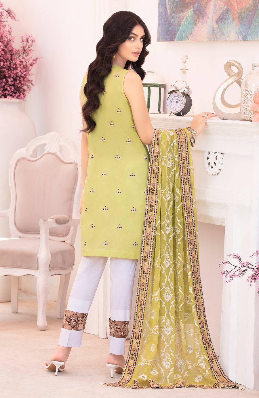 Sana Sheraj Embroidered Lawn 100% Original
