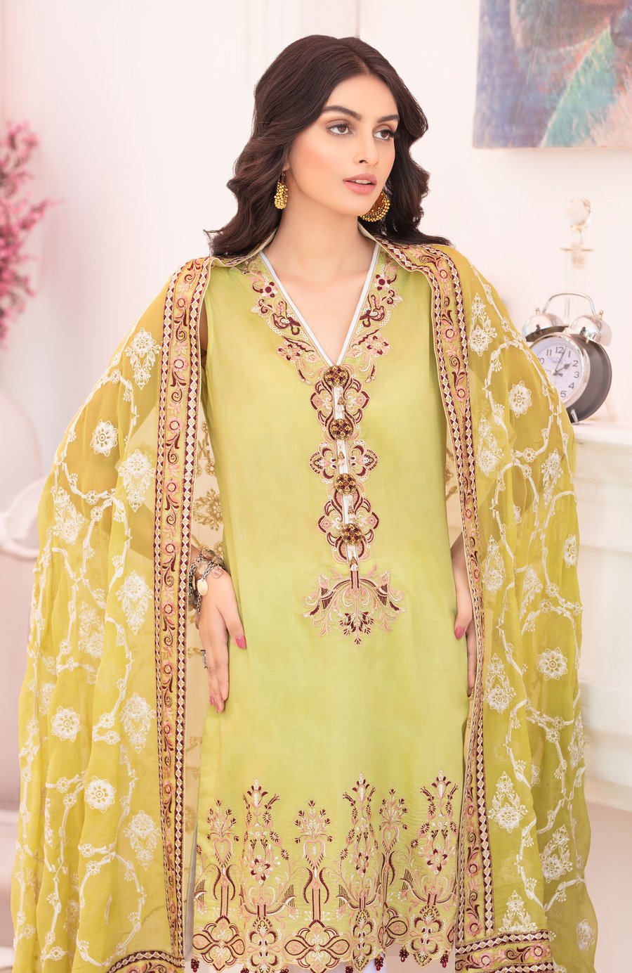 Sana Sheraj Embroidered Lawn 100% Original