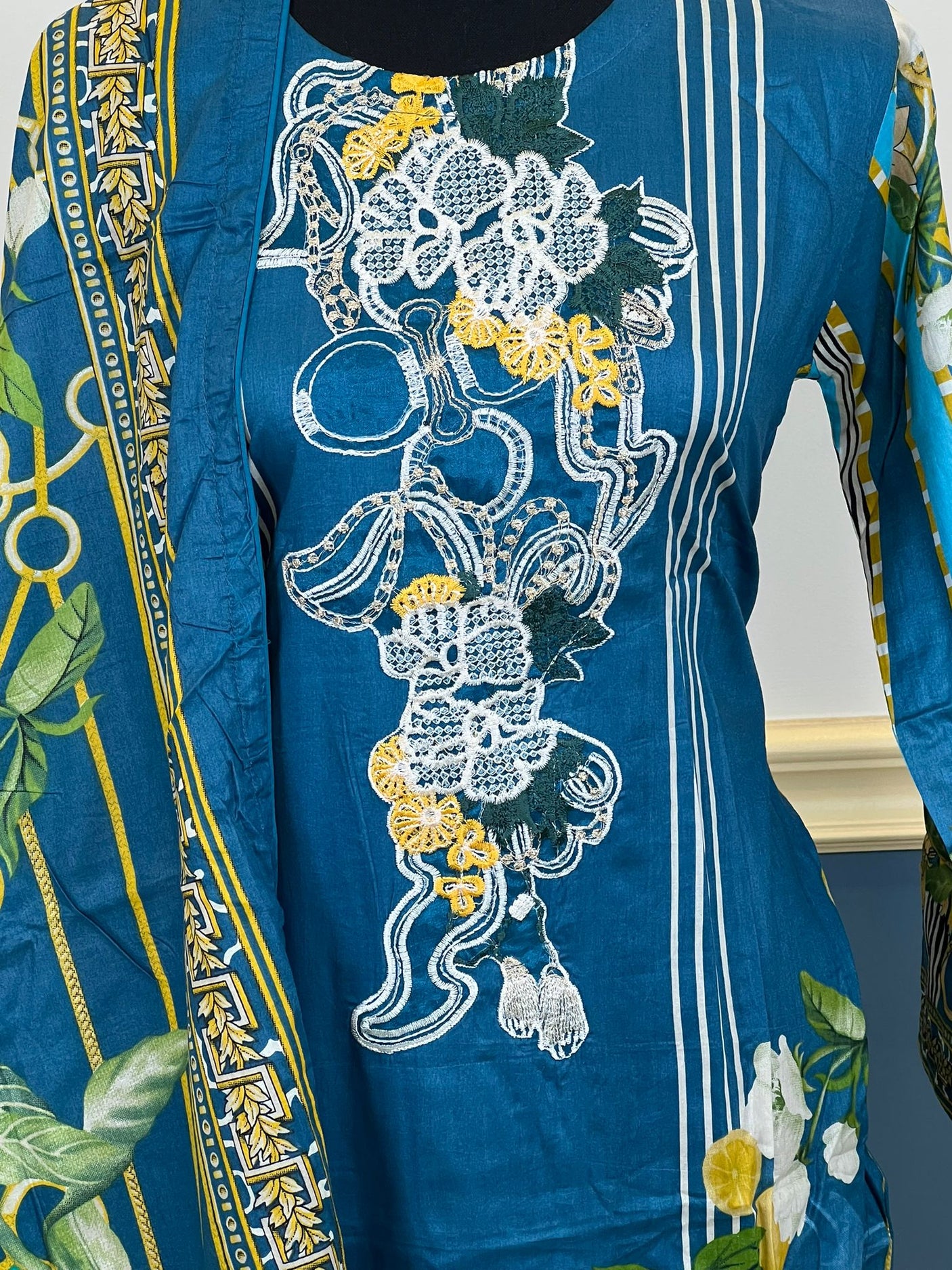 Pakistani Stitched lawn Embroidered Salwar kameez ready to ship