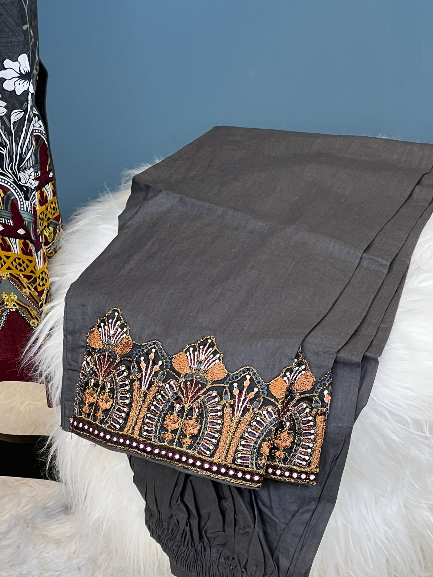 Pakistani Stitched lawn Embroidered Salwar kameez ready to ship