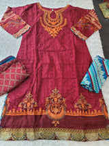 Pakistani Stitched lawn Embroidered Salwar kameez ready to ship