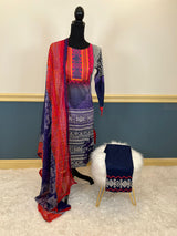 Pakistani Stitched lawn Embroidered Salwar kameez ready to ship