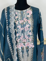 Pakistani lawn stitched  Embroidered Suit Ready To Ship