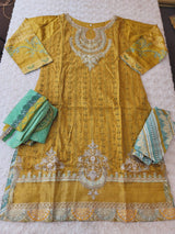 Pakistani Stitched lawn Embroidered Salwar kameez ready to ship