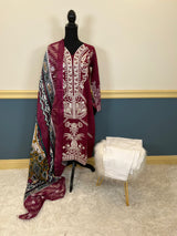 Indian Cotton Stitched Embroidery Suit Ready To Ship