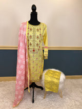 Pakistani Stitched lawn Embroidered Salwar kameez ready to ship