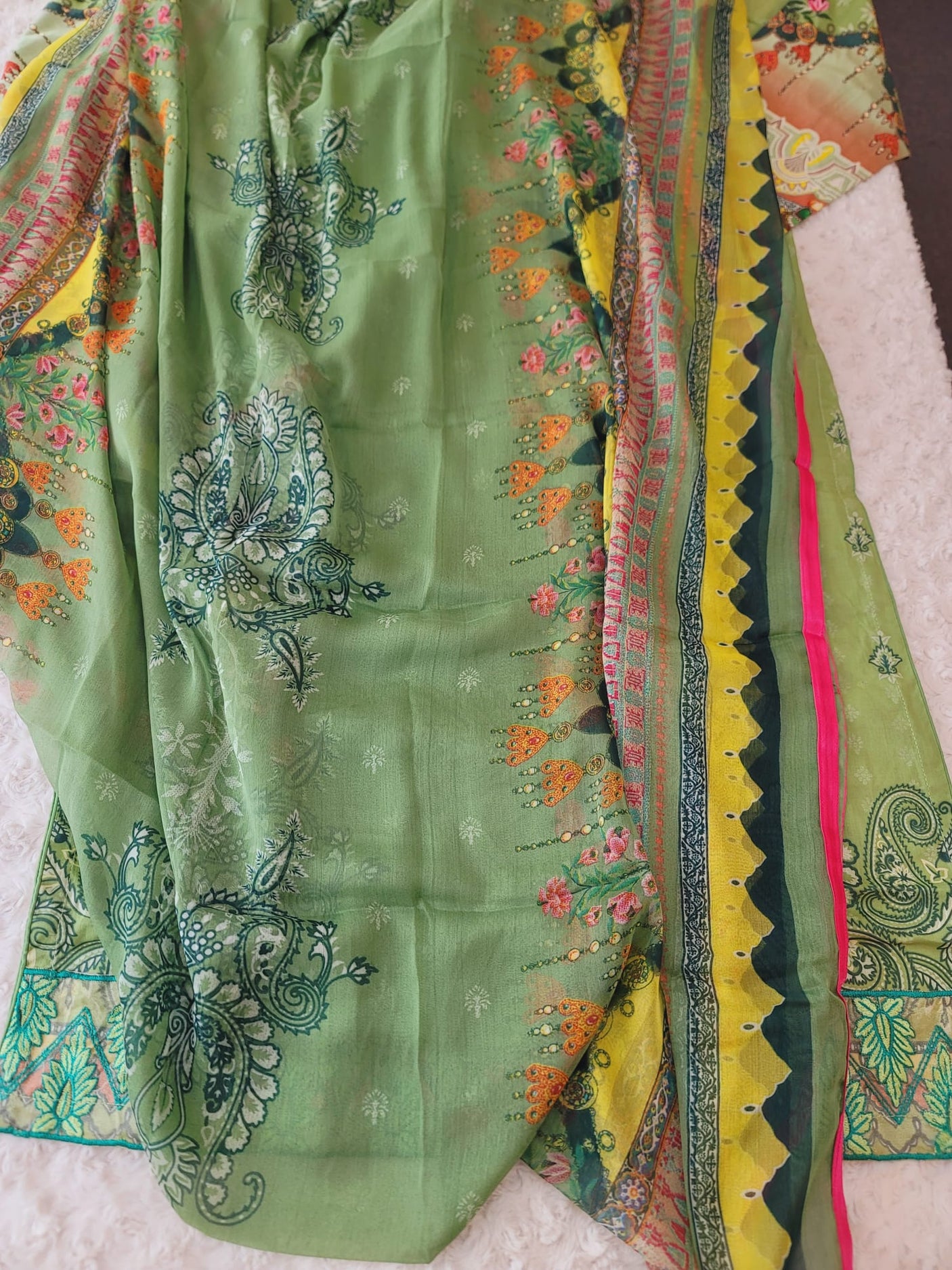 Pakistani Stitched lawn Embroidered Salwar kameez ready to ship