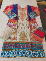 Pakistani Stitched lawn Embroidered Salwar kameez ready to ship