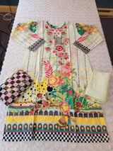 Pakistani Stitched lawn Embroidered Salwar kameez ready to ship