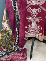 Indian Cotton Stitched Embroidery Suit Ready To Ship