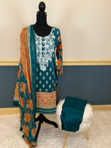 Pakistani Stitched lawn Embroidered Salwar kameez ready to ship