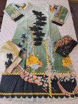 Indian Cotton Stitched Embroidery Suit Ready To Ship