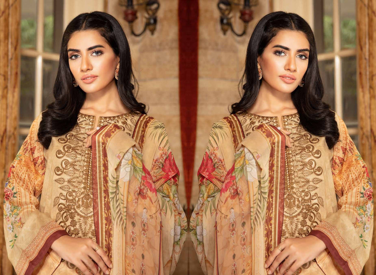 Johra Gulya  Embroidered Digital Printed Lawn-100% Original Guaranteed