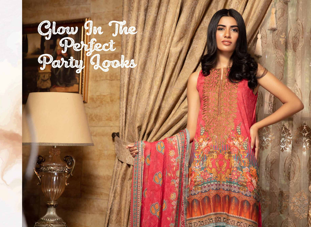 Johra Gulya  Embroidered Digital Printed Lawn-100% Original Guaranteed