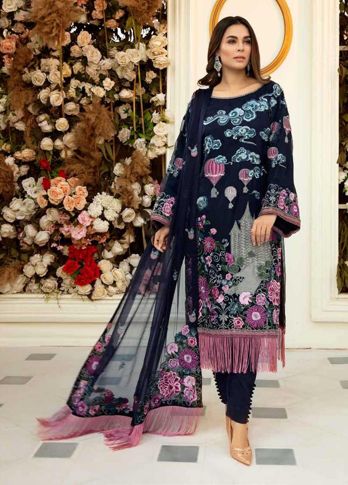 Rosa Blanca Luxury Embroidered Collection 2021 by Adan's Libas -100% Original Guaranteed