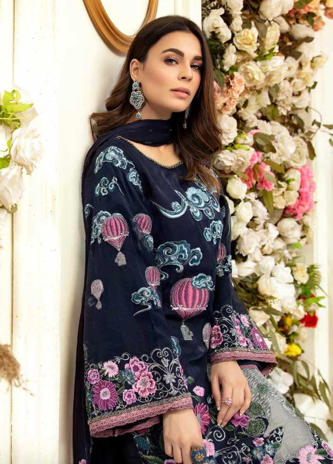 Rosa Blanca Luxury Embroidered Collection 2021 by Adan's Libas -100% Original Guaranteed