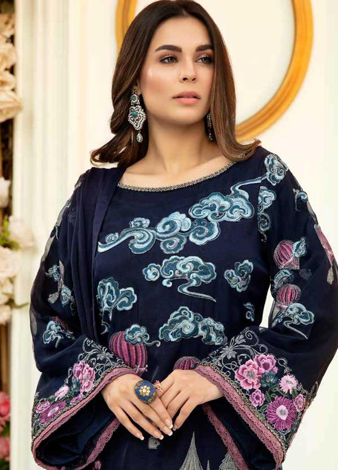 Rosa Blanca Luxury Embroidered Collection 2021 by Adan's Libas -100% Original Guaranteed