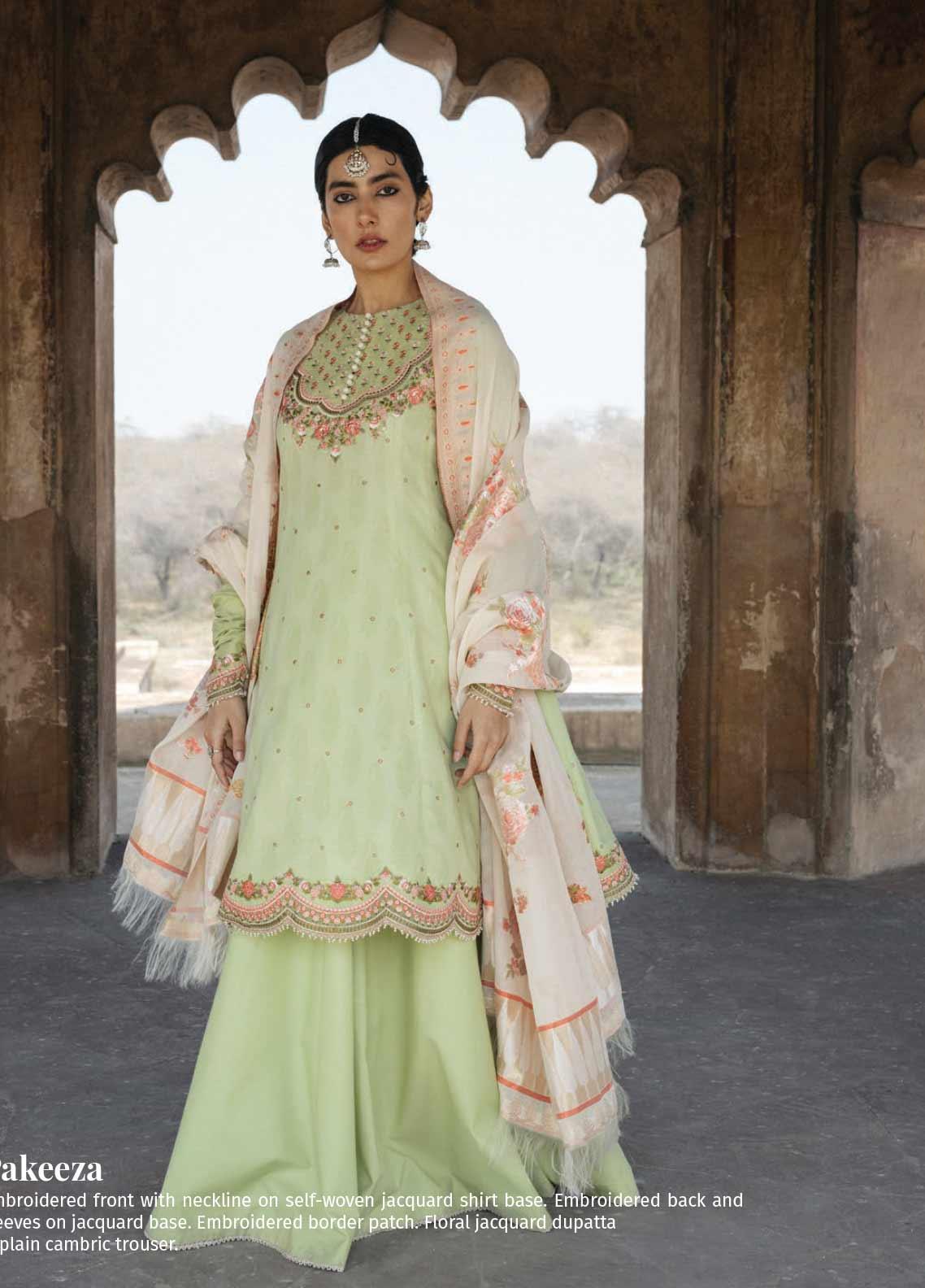Zara Shahjahan Embroidered Jacquard 100% Original